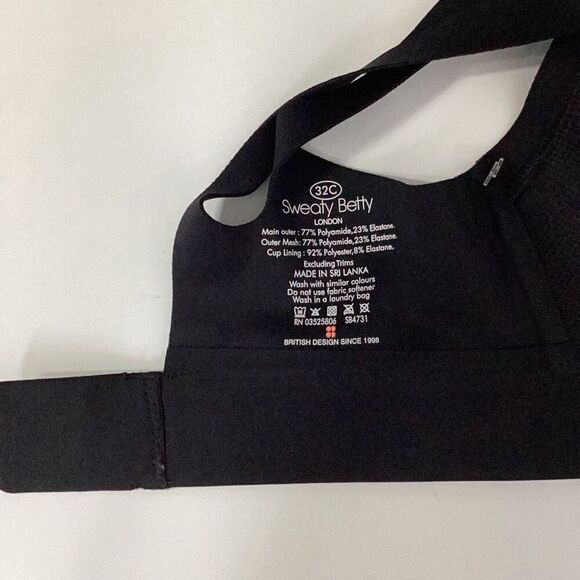 New. Sweaty Betty black sports bra. 32C. Retails $80 - Picture 11 of 11